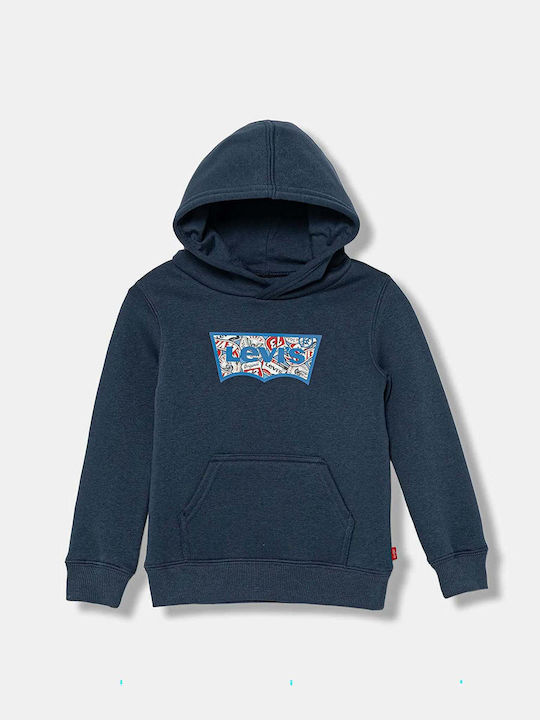 Kids Sweatshirt with Hood Navy Blue Batwing