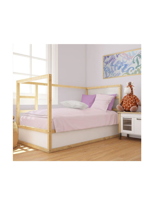 Dimcol Bebe Solid Комплект Бебешки Чаршафи За Количка Памучни Лилав 120x160бр 3бр