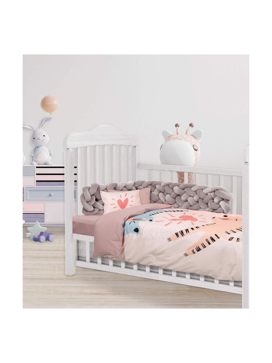 Das Home Baby Sheets Set Crib Cotton Pink 125x170cm 3pcs