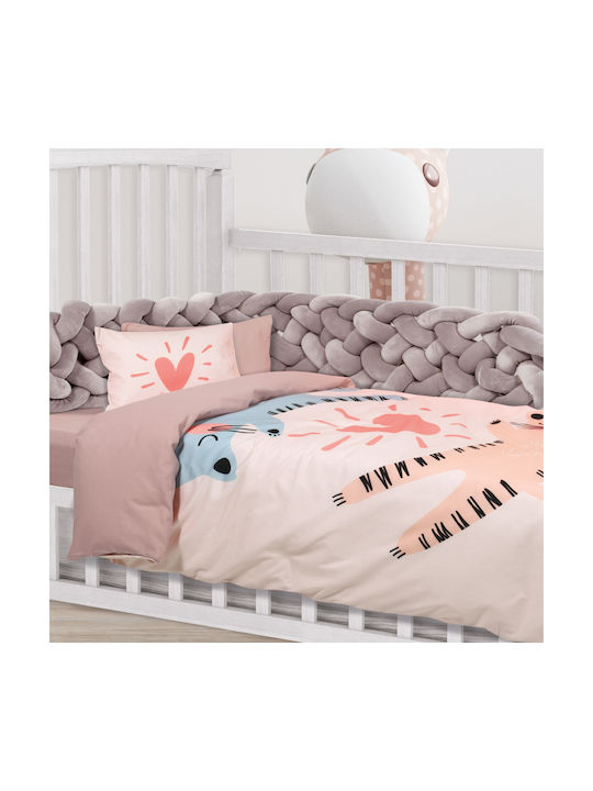 Das Home Baby Sheets Set Crib Cotton Pink 125x170cm 3pcs