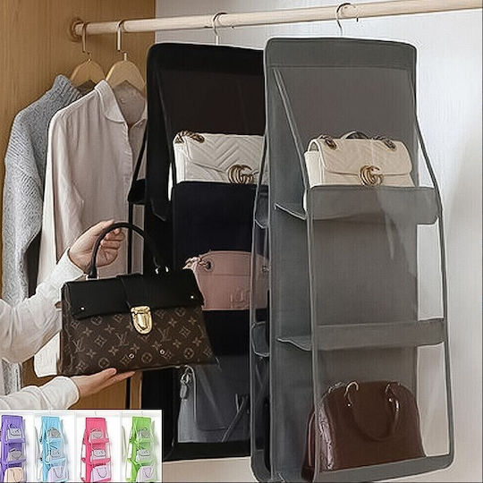 TnS Fabric Hanging Storage Case for Bags in Gray Color 35x82cm 1pcs