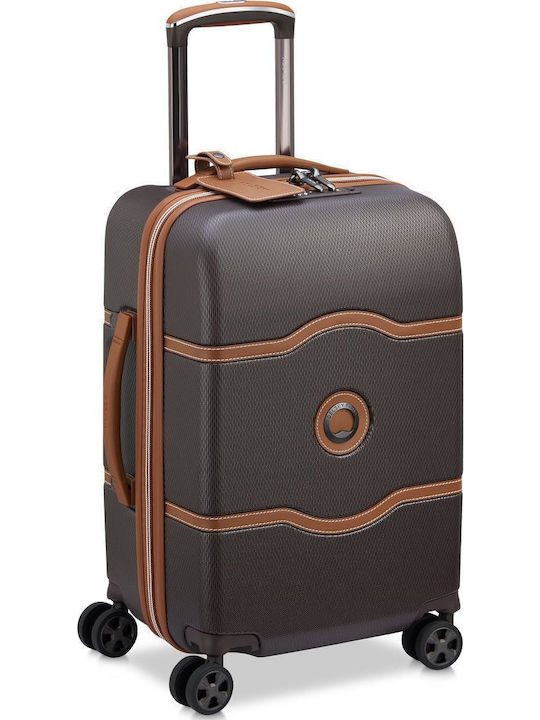 Delsey Chatelet Air 2.0 Cabin Hard Brown Suitcase With 4 Wheels Height 55cm