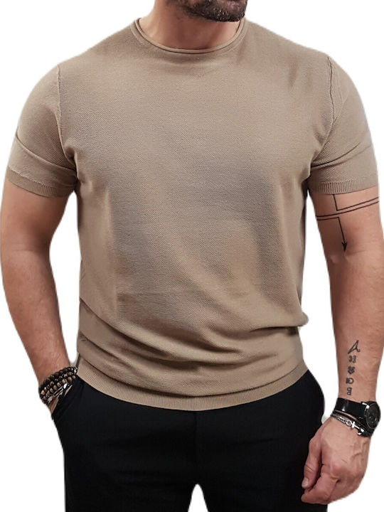 Smart Fashion Short Sleeve Knitted T-shirt 51-206-043 Beige