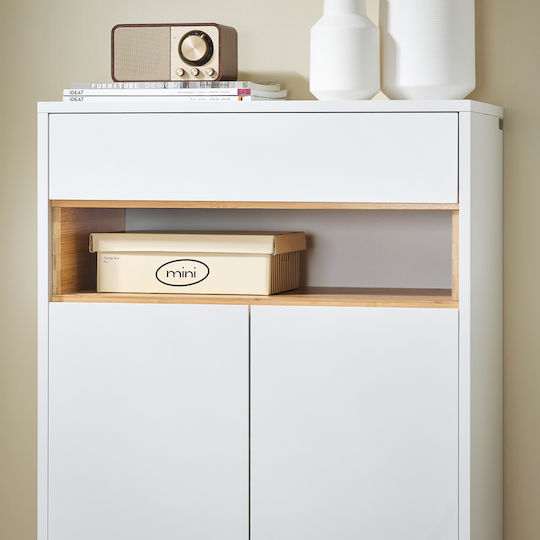 Bamboo Shoe Organizer White 60x34x85cm