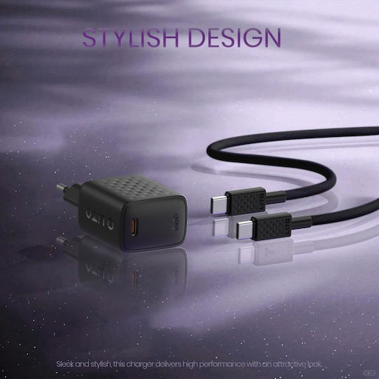 Lito Φορτιστής GaN με Θύρα USB-C και Καλώδιο USB-C - USB-C 30W Power Delivery Μαύρος (LC17)