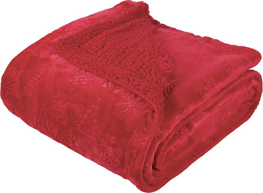 Das Home 1375 Κουβέρτα Fleece Καναπέ 130x170εκ. Red