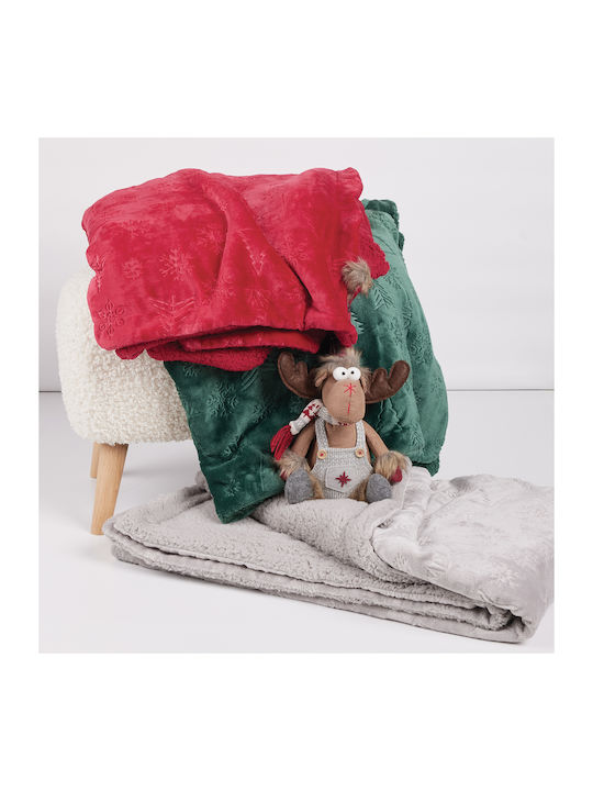 Das Home Christmas 1373 Fleece Blanket Sofa 130x170cm Gray