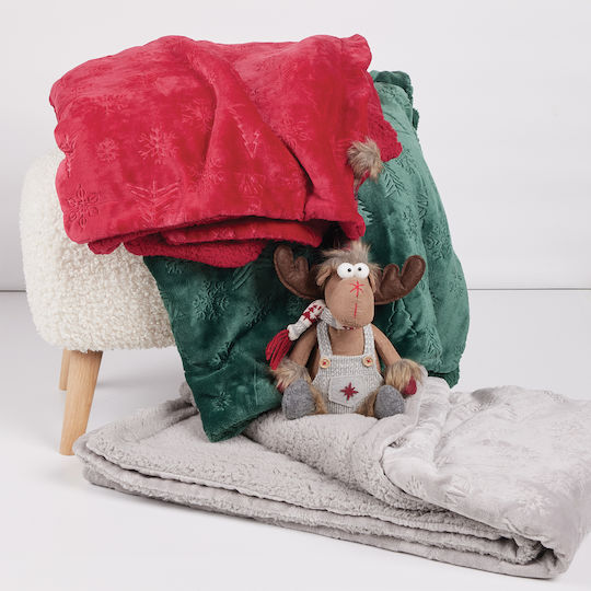 Das Home Christmas 1373 Κουβέρτα Fleece Καναπέ 130x170εκ. Grey