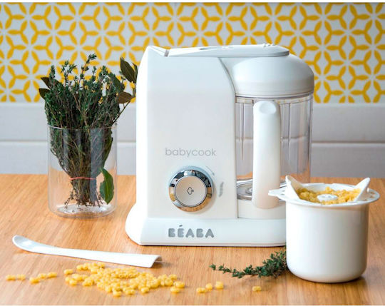 Beaba Babycook Solo 912675 Aparat de gătit cu aburi pentru bebeluși cu Blender 1.1lt Alb/Argintiu