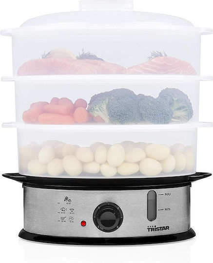Tristar Food Steamer with 3 Steaming Decks 11lt