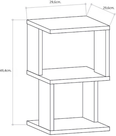 Noptieră Carter Bej 29.6x29.6x49.4cm