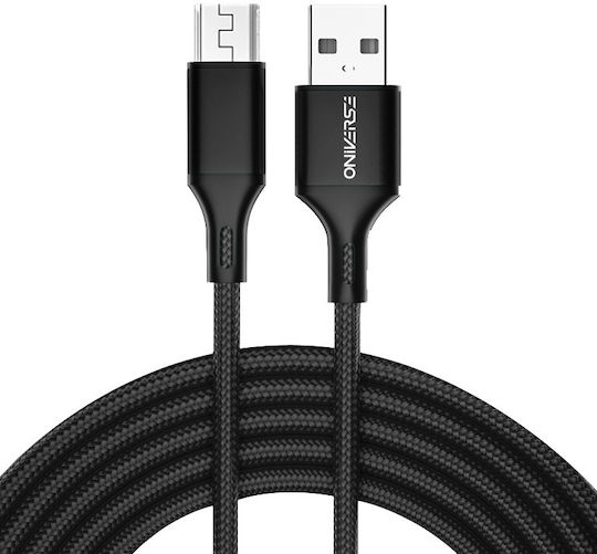 Oniverse Плетена USB 2.0 до микро USB кабел Черен 3м 1бр