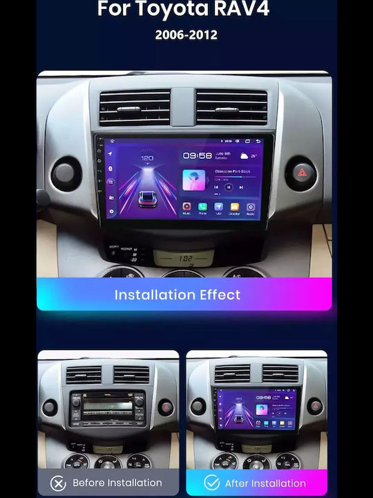 Car Audio System for Toyota RAV 4 2006-2012 (Bluetooth/USB/WiFi/GPS/Apple-Carplay/Android-Auto) with Touch Screen 9"