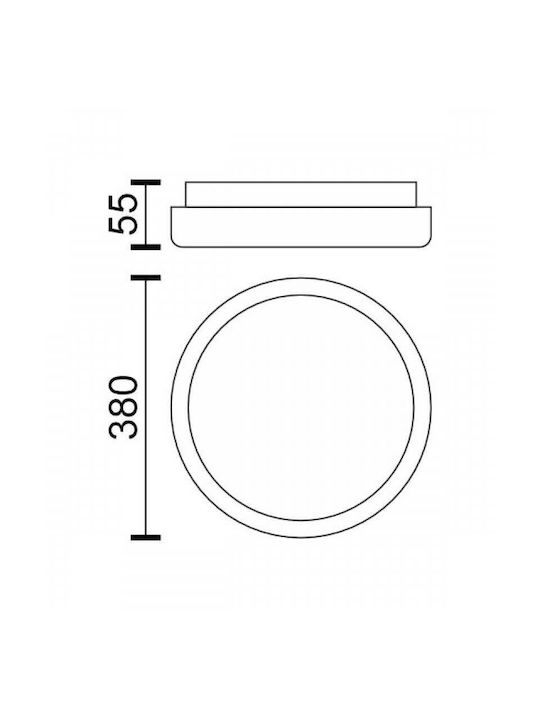 Spot Light Πλαφονιέρα Οροφής 38εκ. με Ενσωματωμένο LED