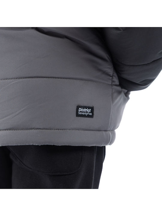 Kids Casual Short Hooded Black Jacket
