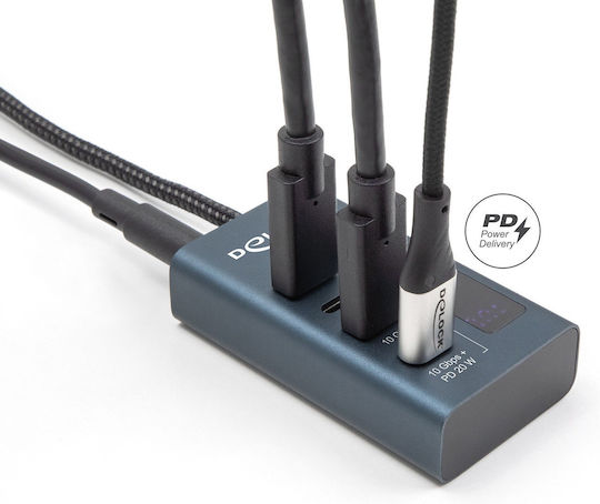 DeLock Hub USB 3.2 Cu 4 Porturi USB-A Albastru