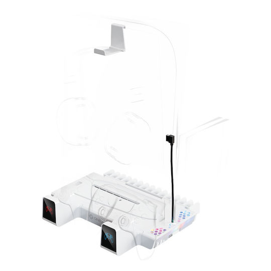 Oniverse Stație de încărcare pentru 2 controllere PS5 cu iluminare LED Alb