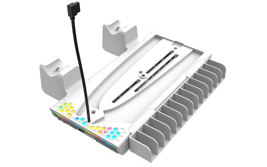 Oniverse Stație de încărcare pentru 2 controllere PS5 cu iluminare LED Alb