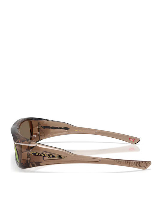 Permian Men's Sunglasses with Brown Plastic Frame and Pink Lens