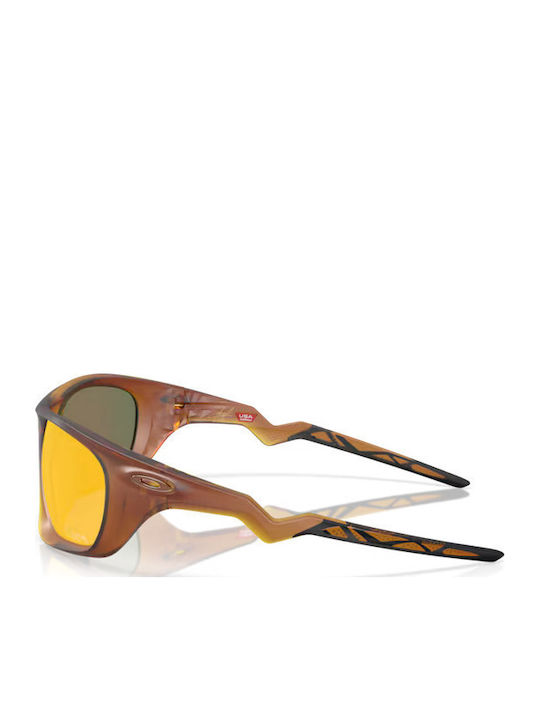 Oakley Kylian Mbappe Signature Series Lateralis Men's Sunglasses with Brown Plastic Frame and Red Mirror Lens