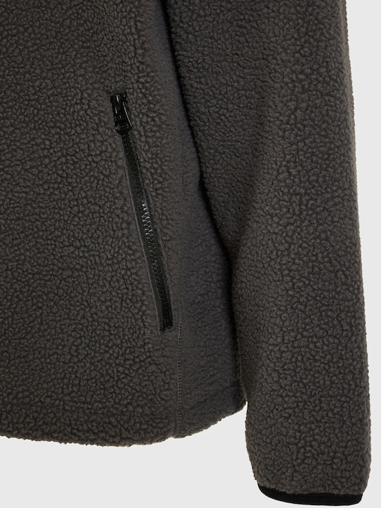 Men's Fleece Jacket Hooded Gray