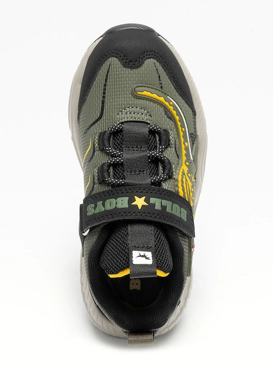 Spinosauro Παιδικά Sneakers με Σκρατς & Φωτάκια Χακί