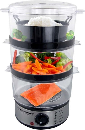 Esperanza Food Steamer with 3 Steaming Decks 7.5lt