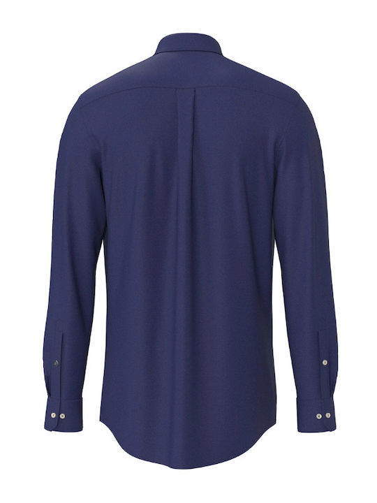 Long-sleeved Flannel Shirt Navy