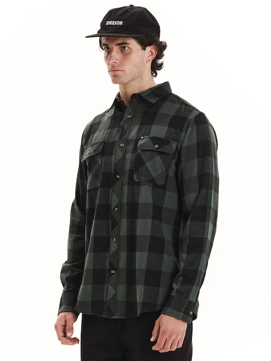Emerson Φανελένιο Πουκάμισο PINE-BLACK