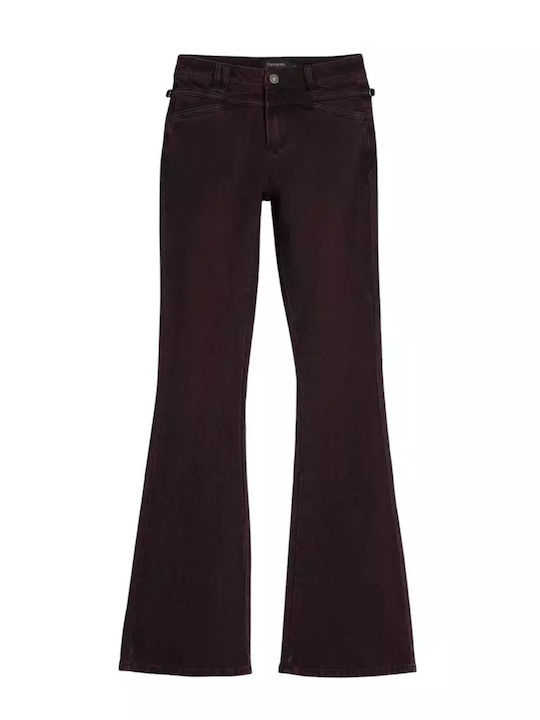 Coco Damenjeans Schlaghose Bordeaux
