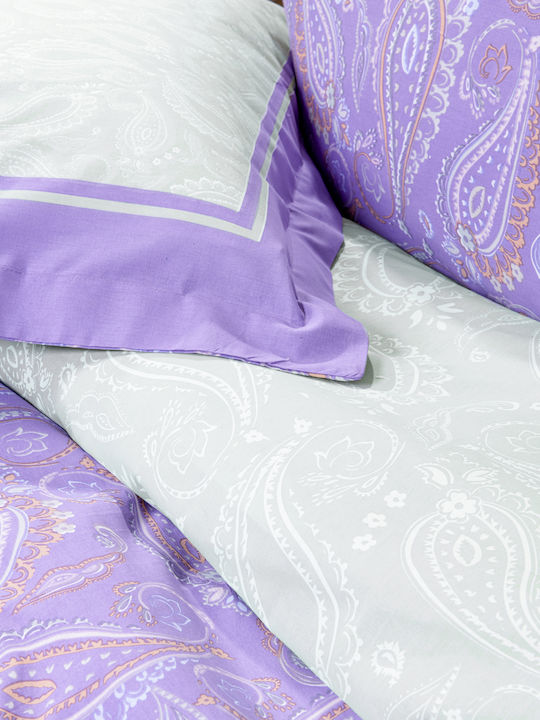 Nima Сет Чаршафи с Ластик 160x200+32см. Flow Lilac, Green 4бр