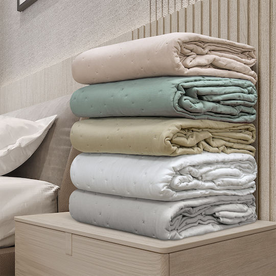 Lino Home Lipe Покривало Единично Микрофибър Зелен 160x220см