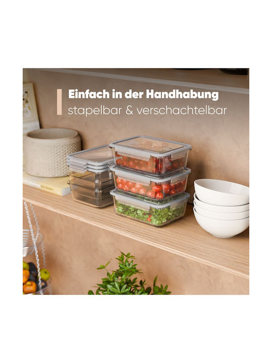CLASSBACH Set Cutii de Prânz din Sticlă Transparente 20.5cm 3 Bucăți