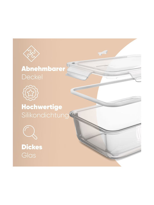 CLASSBACH Set Cutii de Prânz din Sticlă Transparente 20.5cm 3 Bucăți