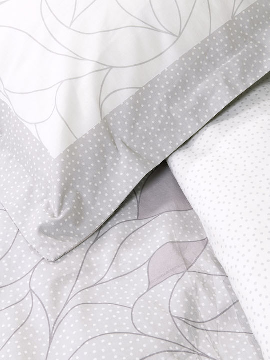 Nima Duvet Cover Set Cotton Single with Pillowcase 160x240 Hoop Grey