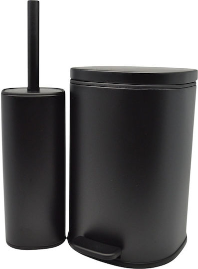 Ankor Inox Set perie de toaletă și coș de gunoi pentru baie Închidere lentă 5lt Ankor Inox Set perie de toaletă și coș de gunoi pentru baie Închidere lentă 5lt
