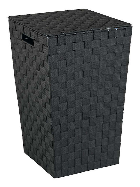 Wenko Wäschekorb Kunststoff 48lt mit Deckel 33x53x33cm Schwarz