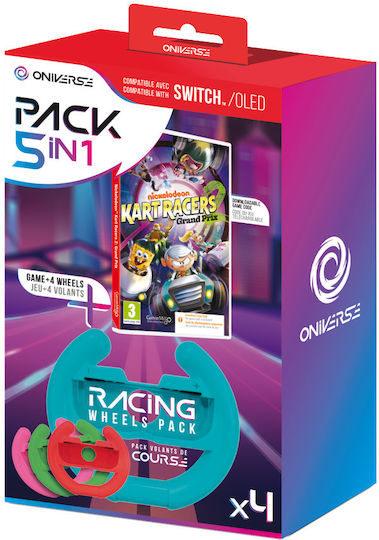 Nickelodeon Kart Racers 2: Grand Prix + 4 Wheels Bundle Edition (Code In A Box) Switch Game