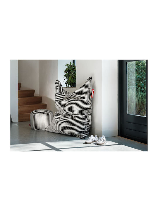 Πуф За табуретка Point Terry Black Creme 50x50x35см
