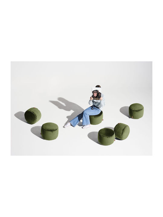 Πουφ Hocker Point Velvet Recycled Recycled Deep Green 50x50x35cm