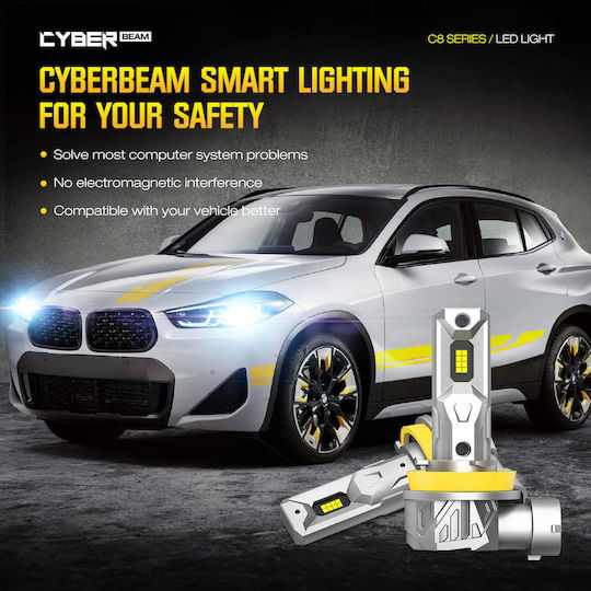 Lamps Car & Motorcycle Ip68 A900 C8 Cyberbeam HB4-9006 LED 6500K Cold White 12-24V 60W 2pcs