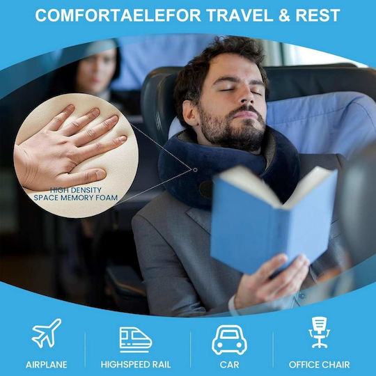 Uncle George Memory Foam Travel Pillow with Carry Case Blue