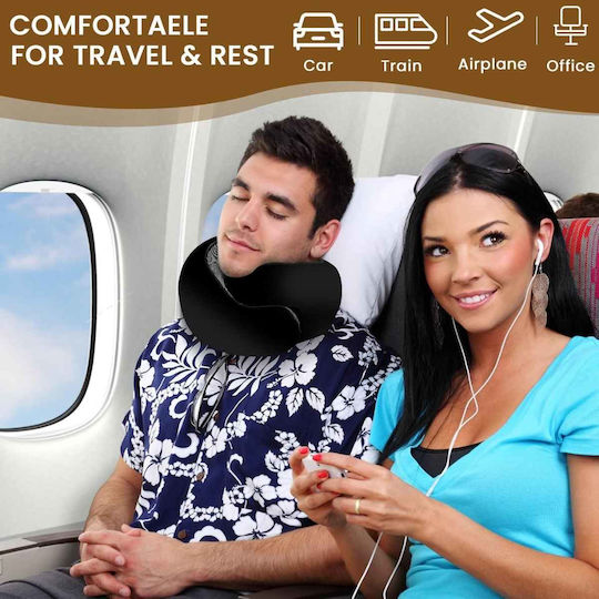 Uncle George Memory Foam Travel Pillow Travel Set Pillow with Carrying Case Black
