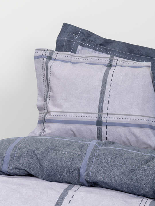 Nima Whilow Pillowcase Set Oxford Blue, Grey 52x72cm.