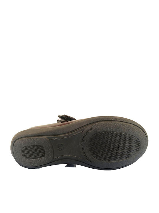 Kids Anatomic Patent Leather Ballerinas with Hoop & Loop Closure Burgundy