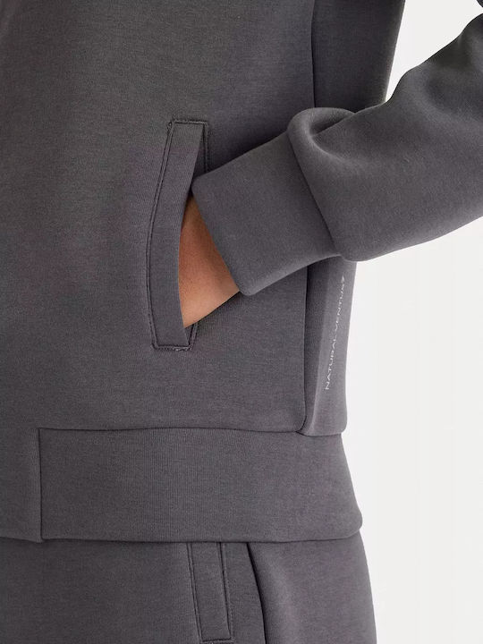 Women's Sweatshirt Jacket Hooded Gray