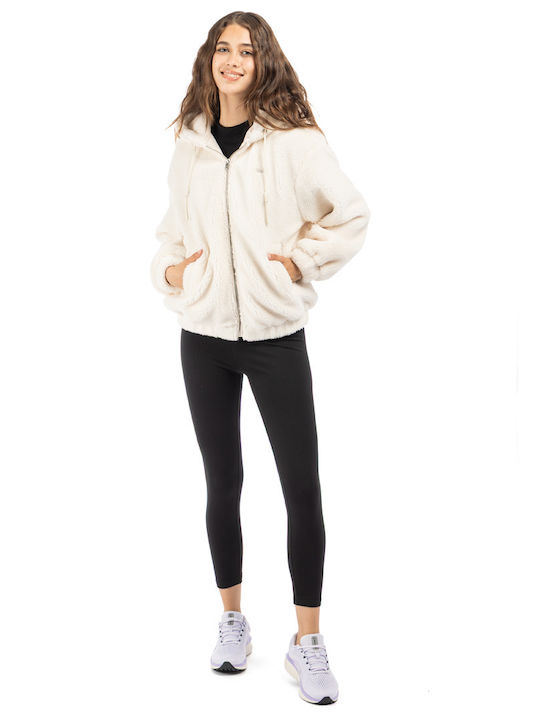 Women's Sweatshirt Hooded Ecru