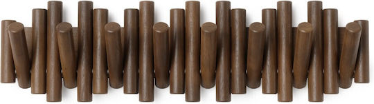 Umbra Wall Hanger Picket Wooden 8 Hooks Brown 61x4x17cm