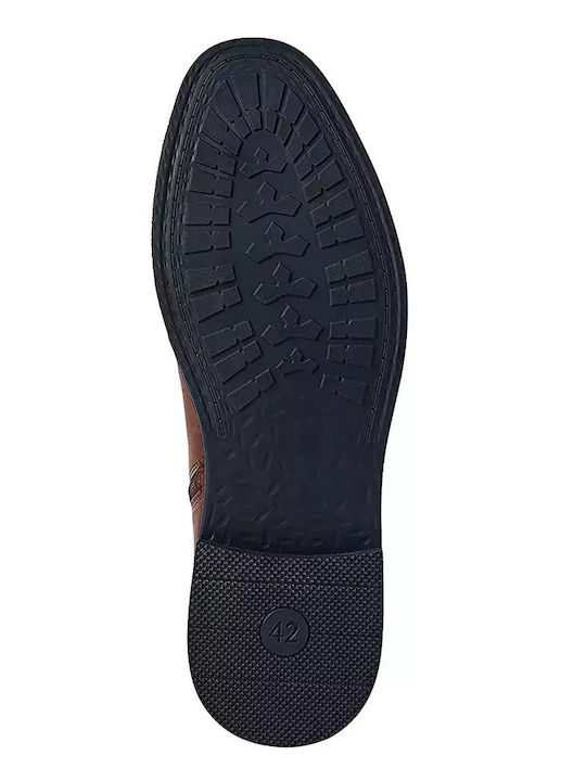 Leather Tabac Brown Men's Boots with Zipper