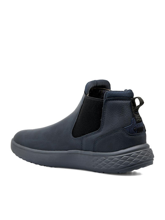Leather Blue Men's Boots